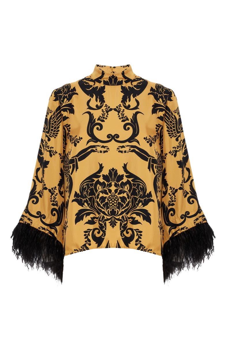 La DoubleJ Make An Exit Top With Feathers Cherubs Gold, Alternate, color,