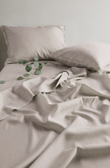 Buffy King White Linen factory Duvet Cover