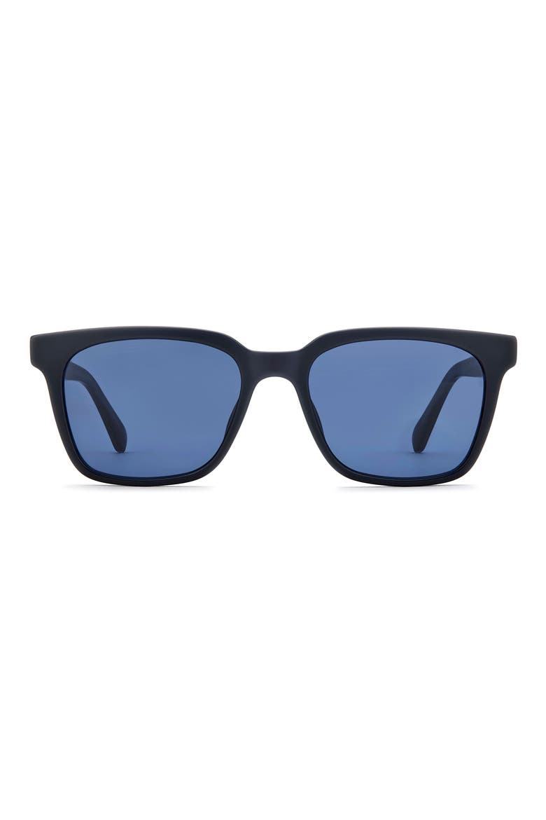55mm Rectangular Sunglasses, Main, color, MATTE BLUE/ BLUE