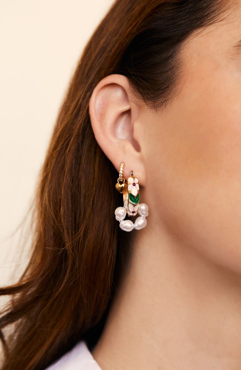 Petit Moments Baroque Imitation Pearl Earrings, Alternate, color, 