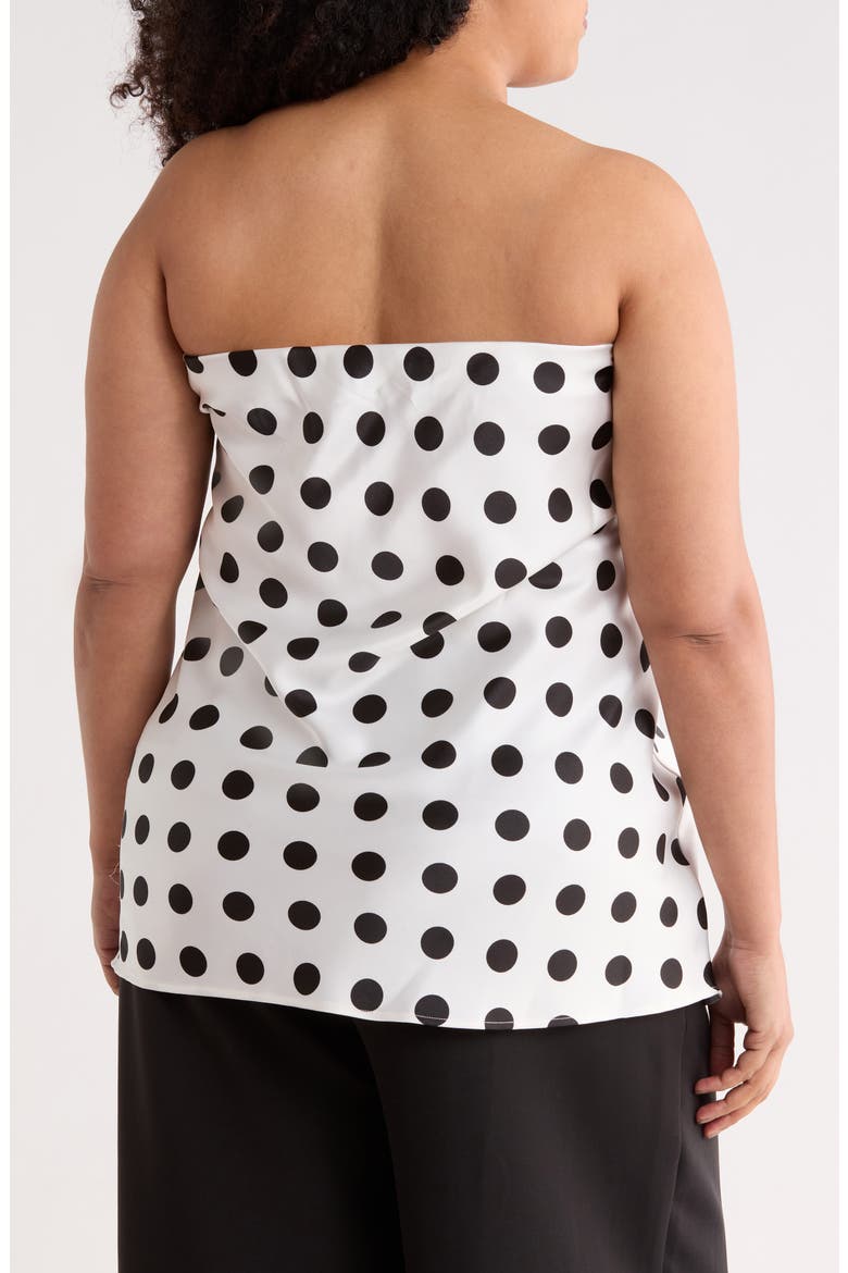 Polka Dot Strapless Tunic Top, Alternate, color, WHITE