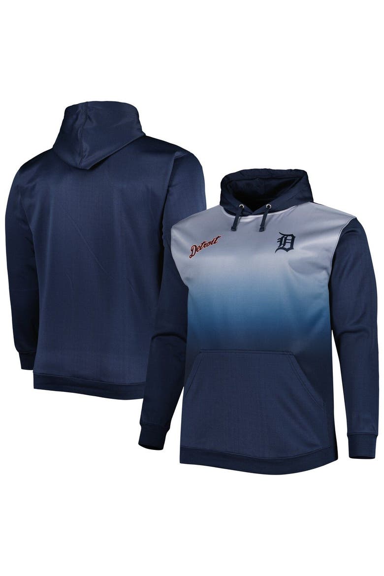 Men's Navy Detroit Tigers Fade Sublimated Fleece Pullover Hoodie, Main, color, Navy