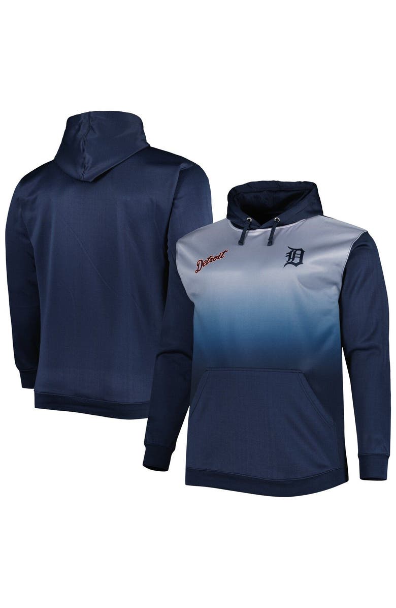 PROFILE Men's Navy Detroit Tigers Fade Sublimated Fleece Pullover Hoodie, Main, color, Navy
