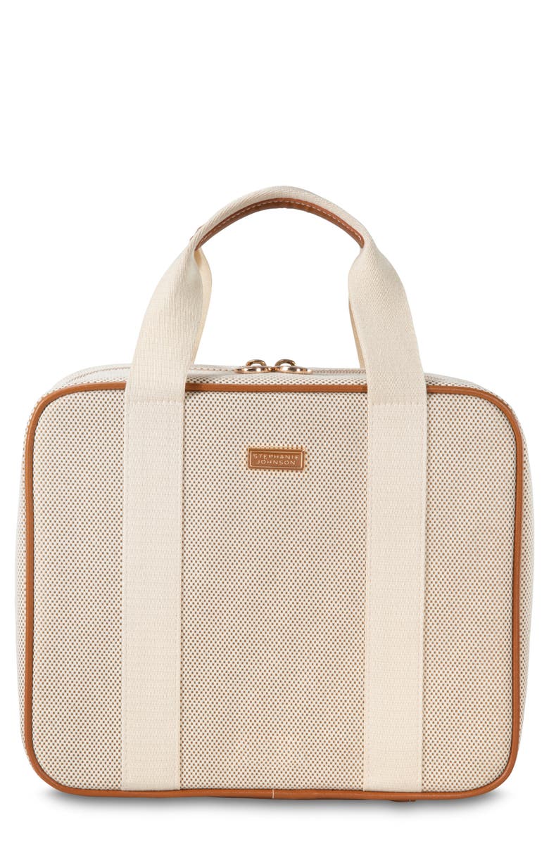 Stephanie Johnson Tropea Ivory Martha Large Briefcase Cosmetics Case, Main, color, Ivory