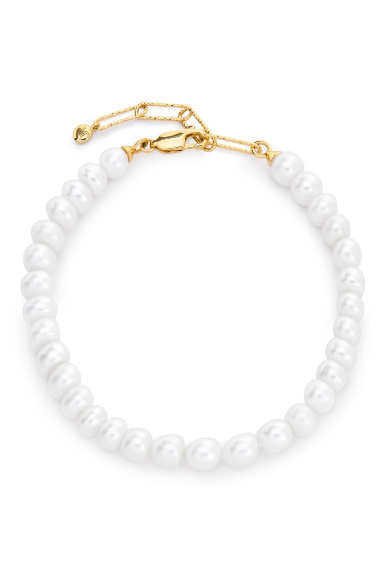 Nomade Genuine Freshwater Pearl Bracelet, Main, color, 18K GOLD VERMEIL / PEARL