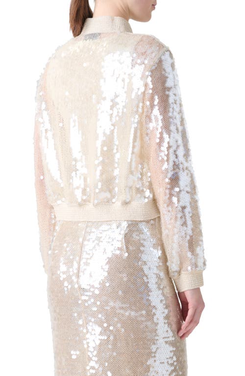 Akris Taide Sequin Mesh Bomber Jacket