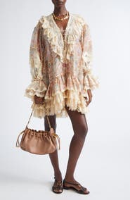 Zimmermann Rebellion Linen & Silk Lace-Up Minidress