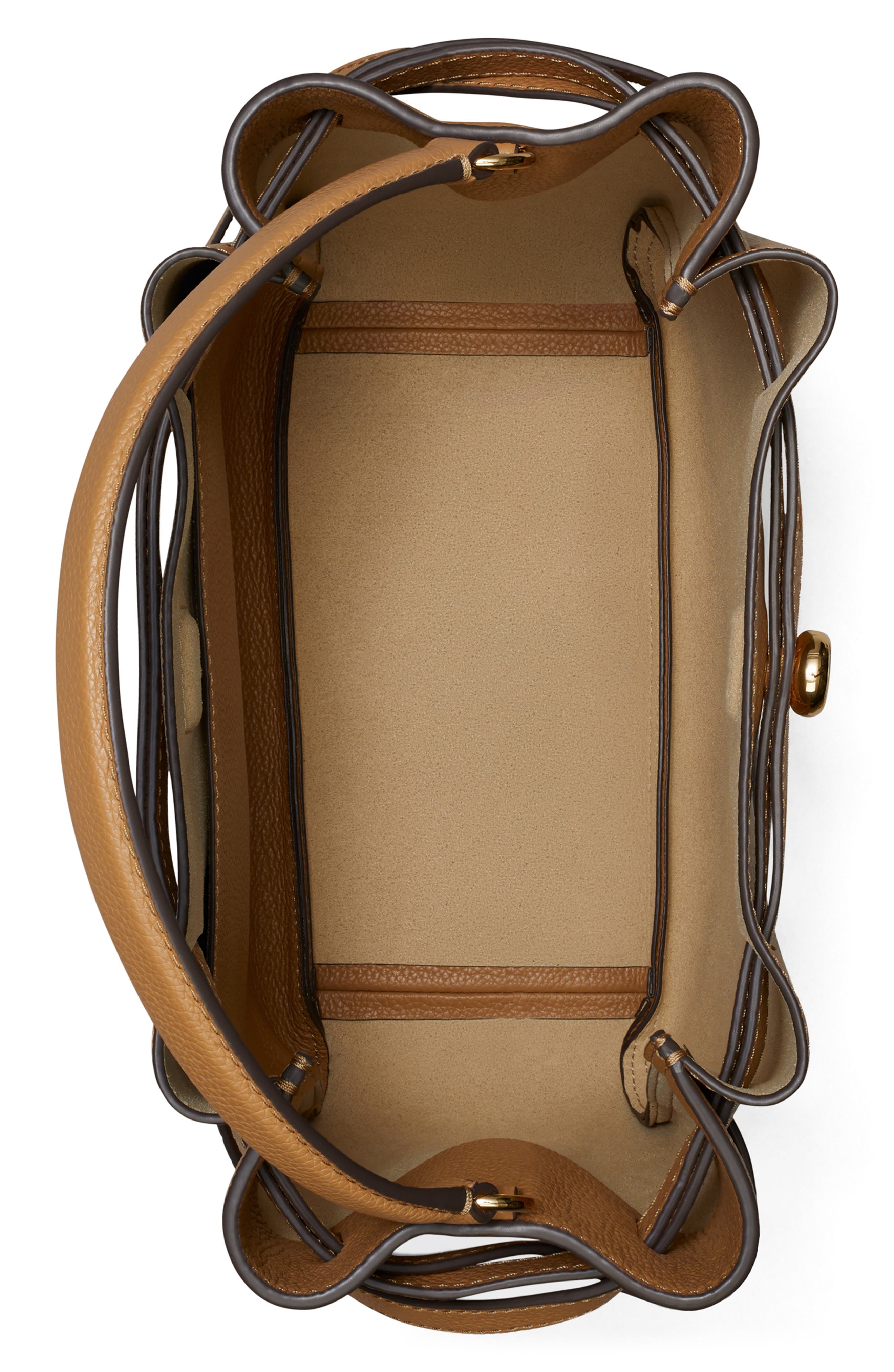 Romy Pebble Leather Bucket Bag, Alternate, color, TIRAMISU