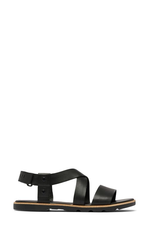 Sorel Ella Iii Crisscross Sandal In Black/black