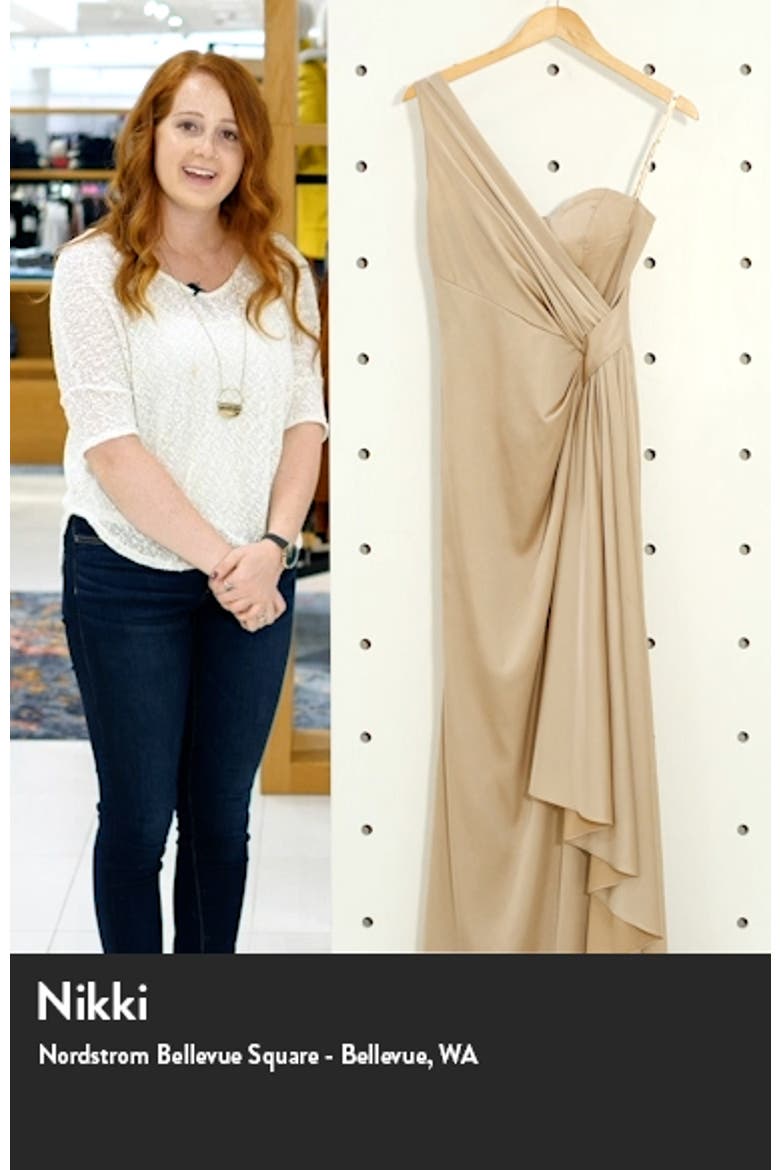 Draped One-Shoulder Bridesmaid Dress video