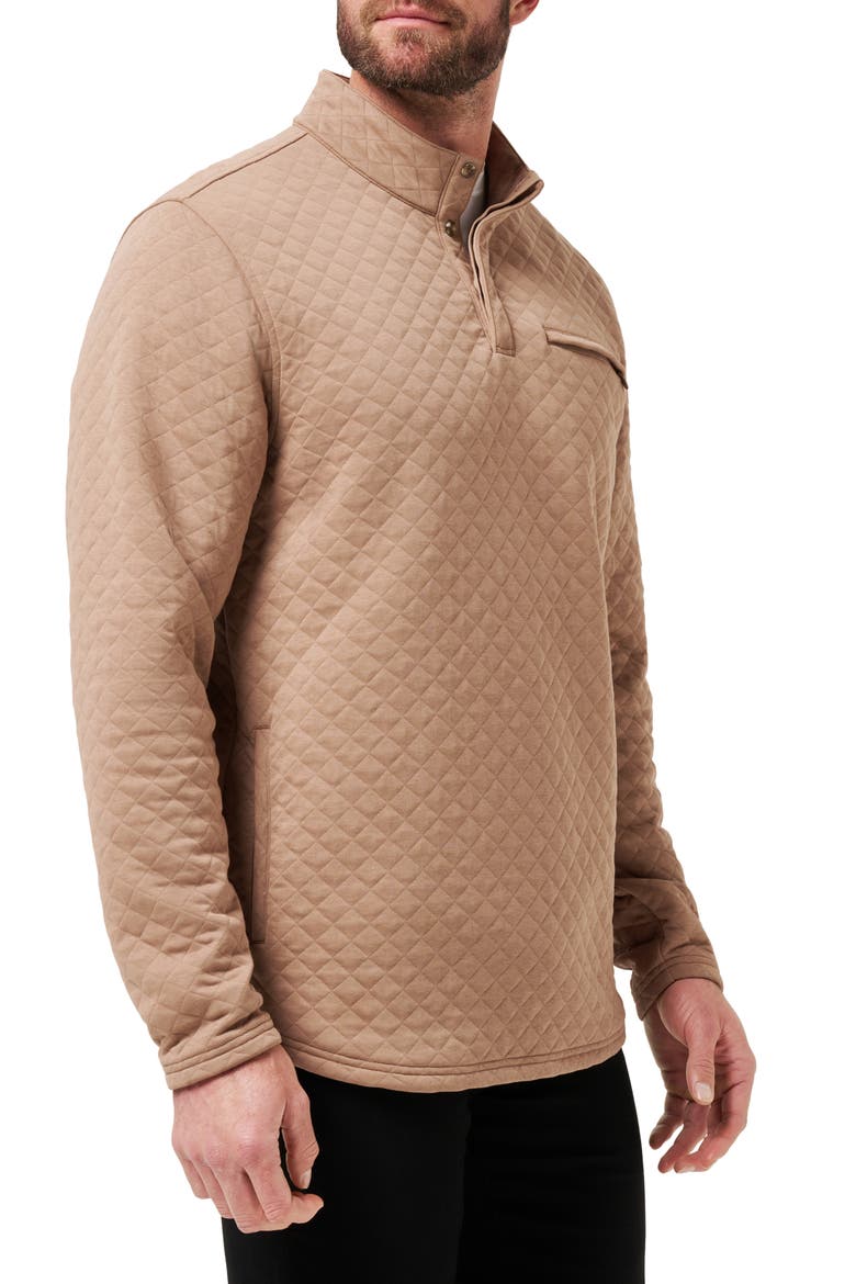 Transatlantic Quilted Henley Pullover, Alternate, color, PORTABELLA