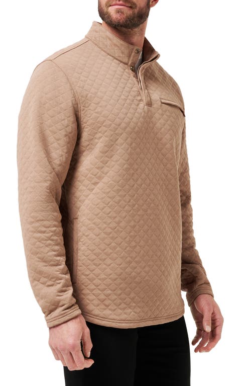 Travismathew Transatlantic Quilted Henley Pullover In Nude
