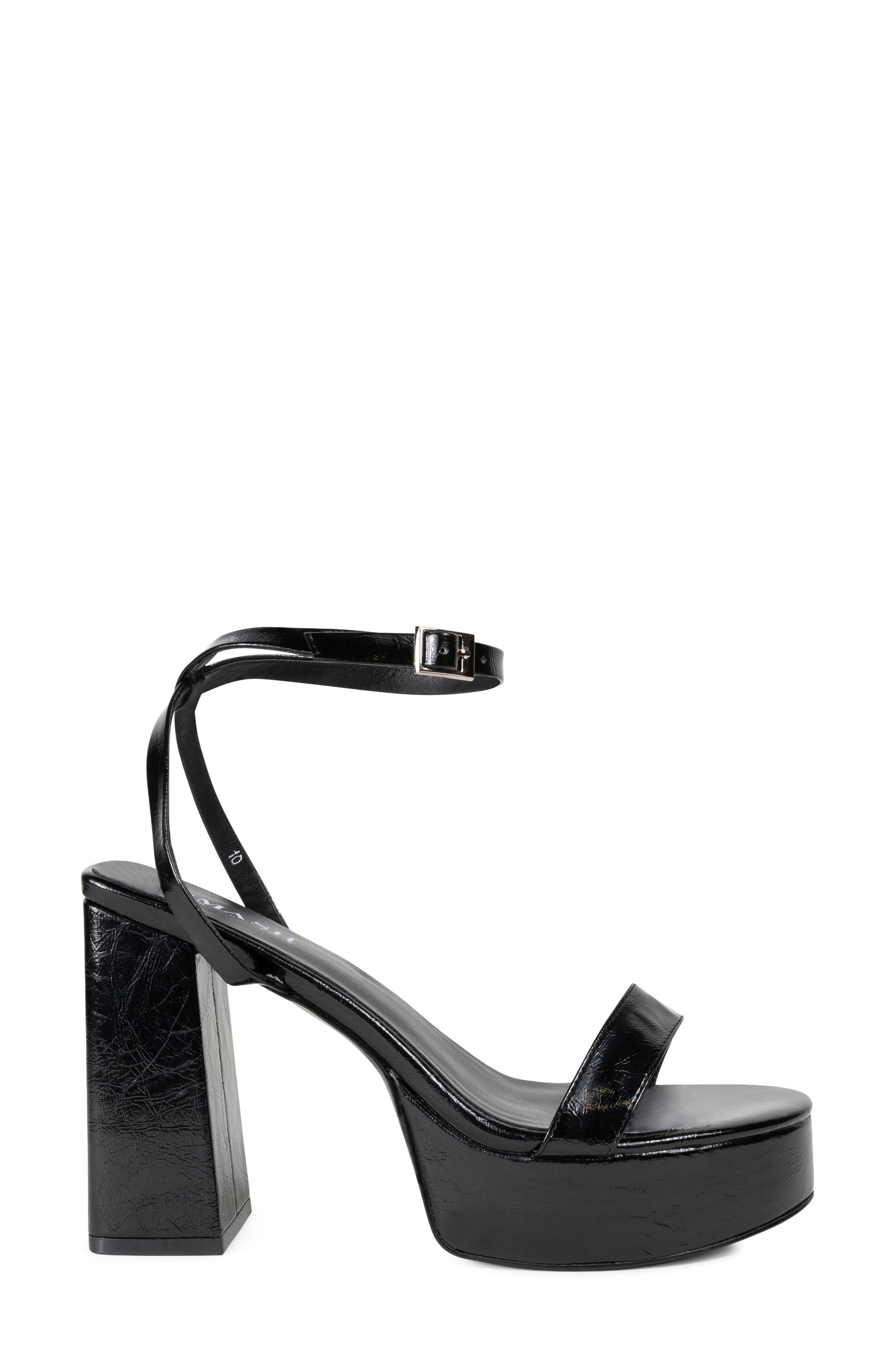 Isabella Faux Leather Platform Sandal, Alternate, color, BLACK