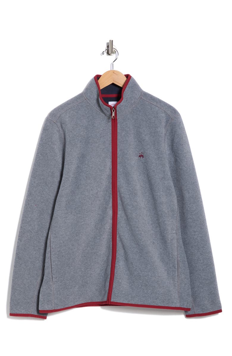 Brooks Brothers Fleece Full Zip Jacket, Alternate, color, Medium Gray Heather