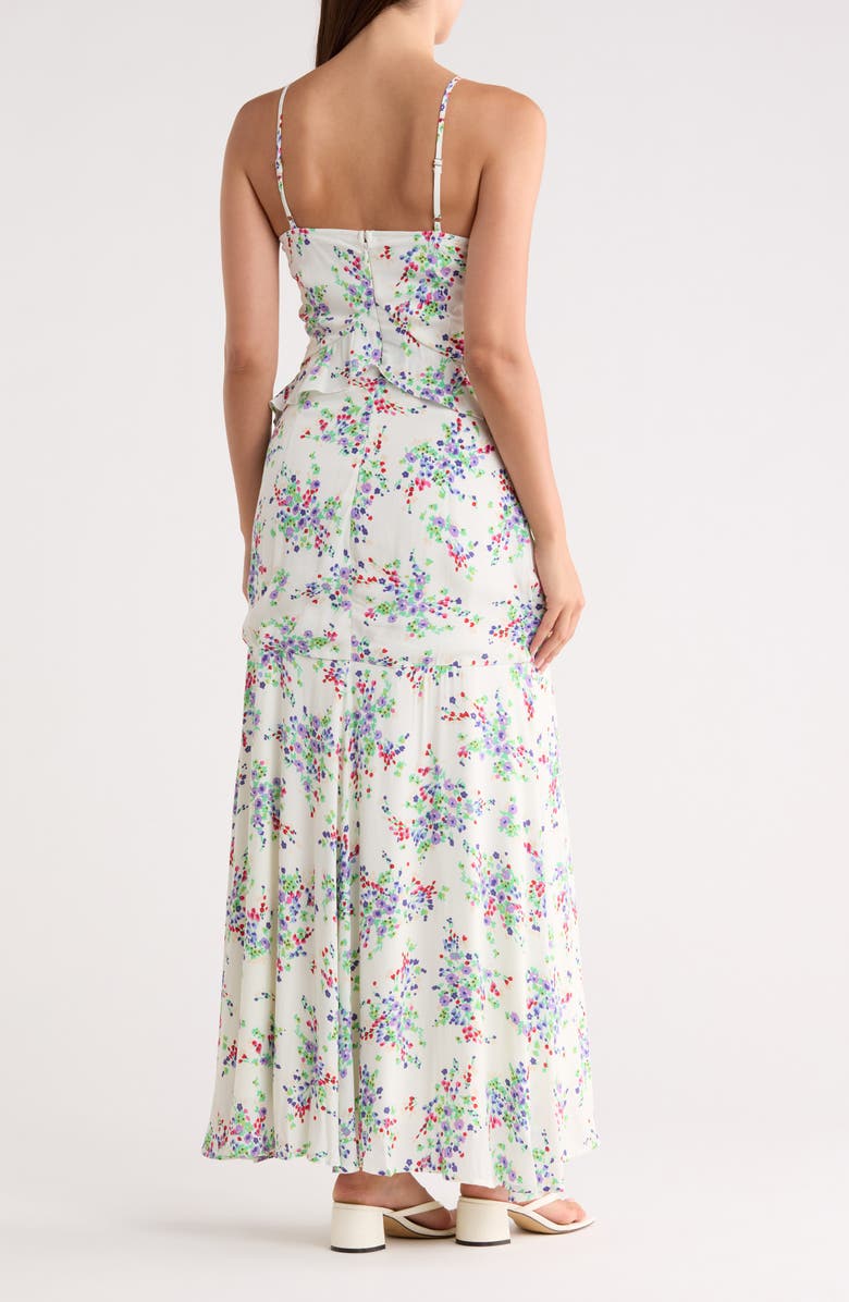Lovestitch Ruffle V-Neck Maxi Dress, Alternate, color, Ivory/ Violet