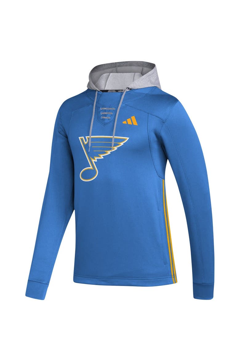 Men's adidas Blue St. Louis Blues Refresh Skate Lace AEROREADY Pullover Hoodie, Alternate, color, Blue