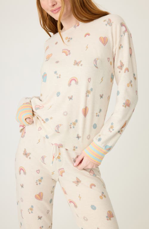 Pj Salvage Sunshine Mind Pajama Top In Light Oatmeal