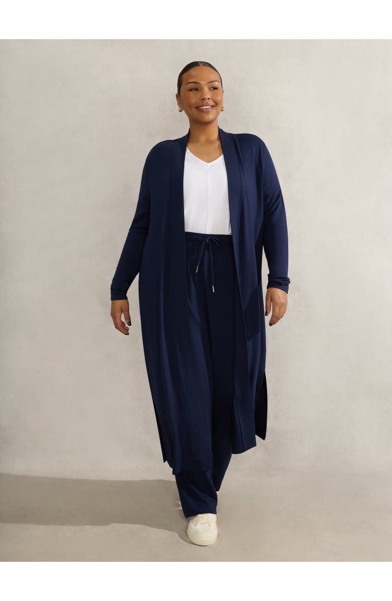 Live Unlimited Lightweight Supersoft Maxi Cardigan, Main, color, Navy