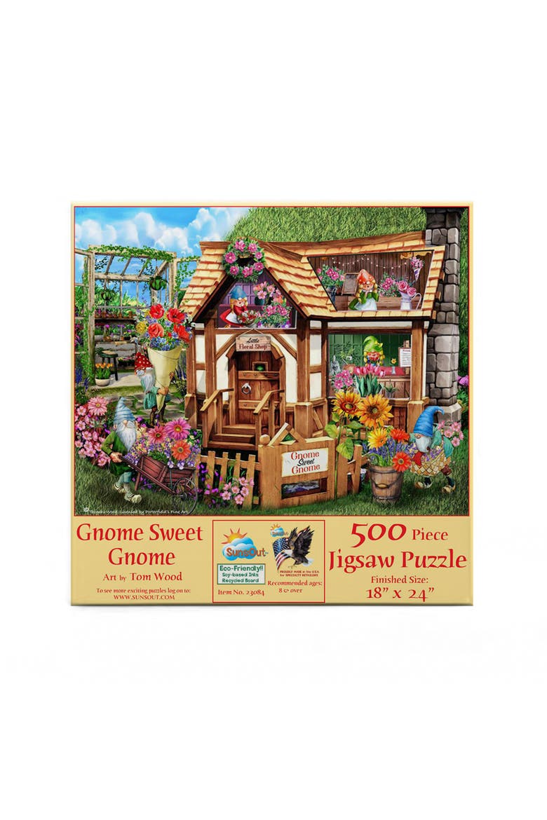 Gnome Sweet Gnome 500 piece Jigsaw Puzzle for Adults, Alternate, color, Multicolor