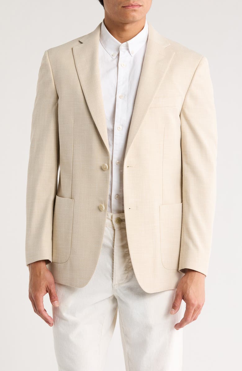 Tommy Hilfiger Tan Solid Notch Lapel Sport Coat, Main, color, Tan