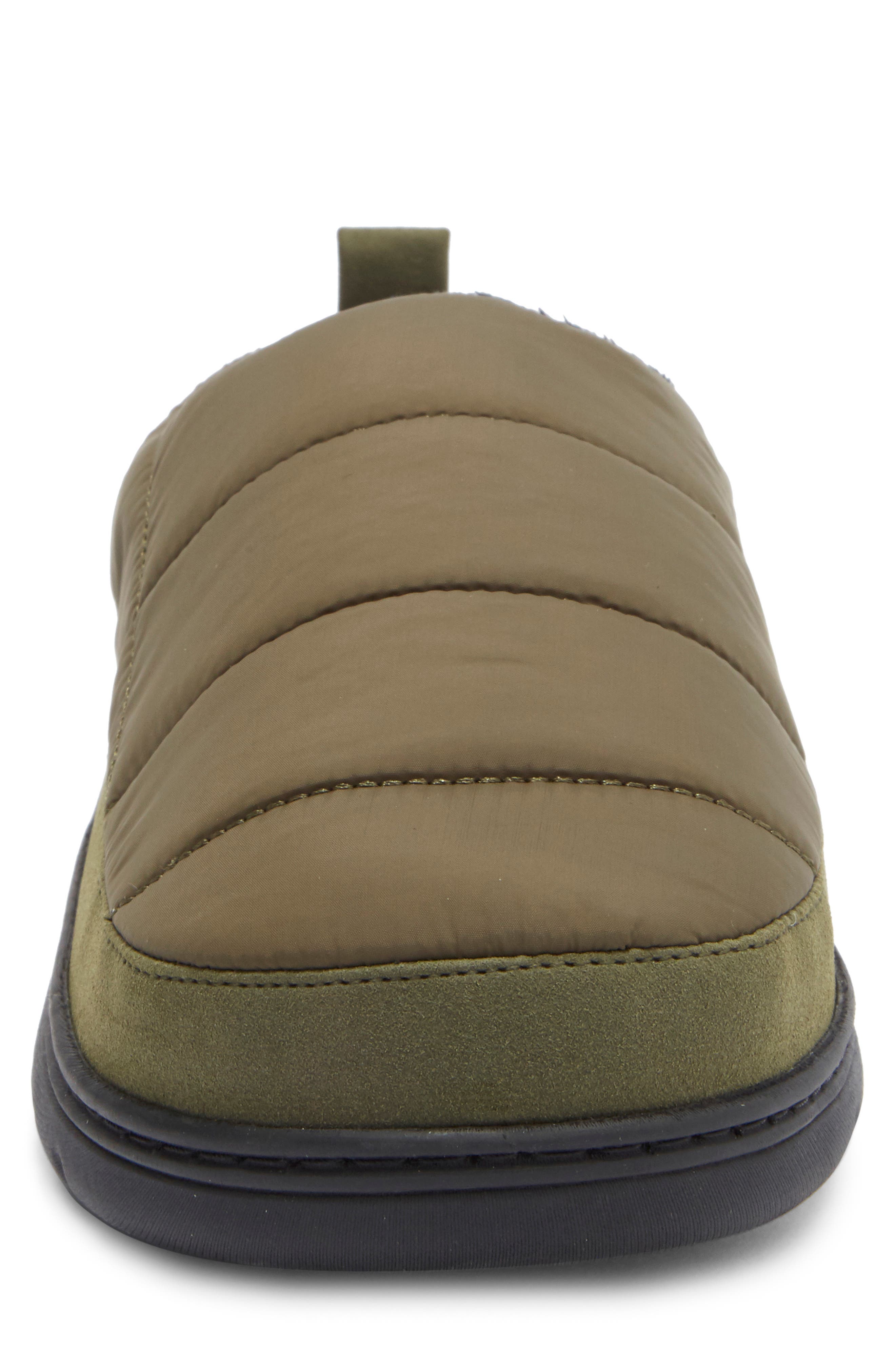 Darius Faux Fur Lined Quilted Clog Slipper, Alternate, color, GREEN MOSS