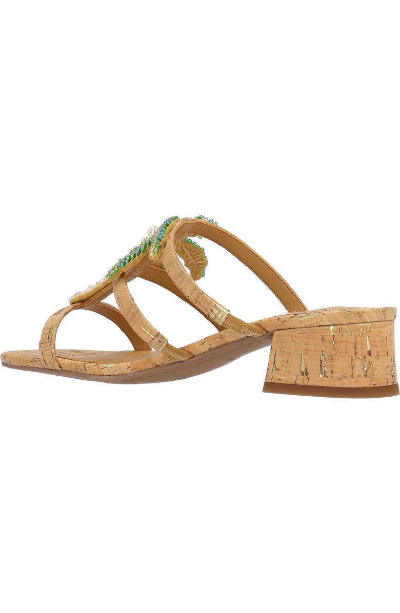 J. Reneé Palmetto Block Heel Sandal, Alternate, color, Natural/ Gold