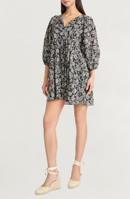 The Good Journey Puff Sleeve Babydoll Minidress In Multi