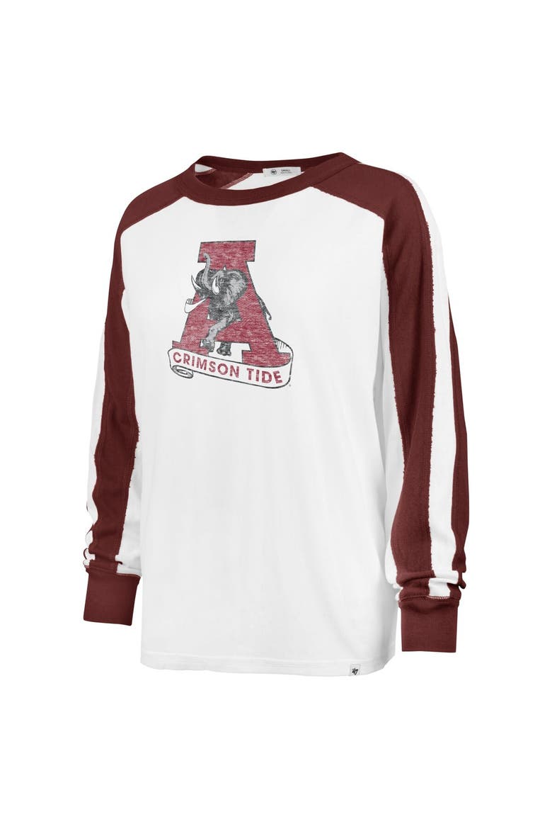 Women's '47 White Alabama Crimson Tide Premier Caribou Raglan Long Sleeve T-Shirt, Alternate, color, White