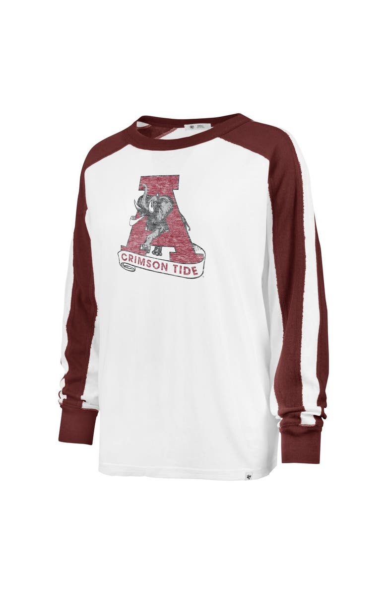 '47 Women's '47 White Alabama Crimson Tide Premier Caribou Raglan Long Sleeve T-Shirt, Alternate, color, 