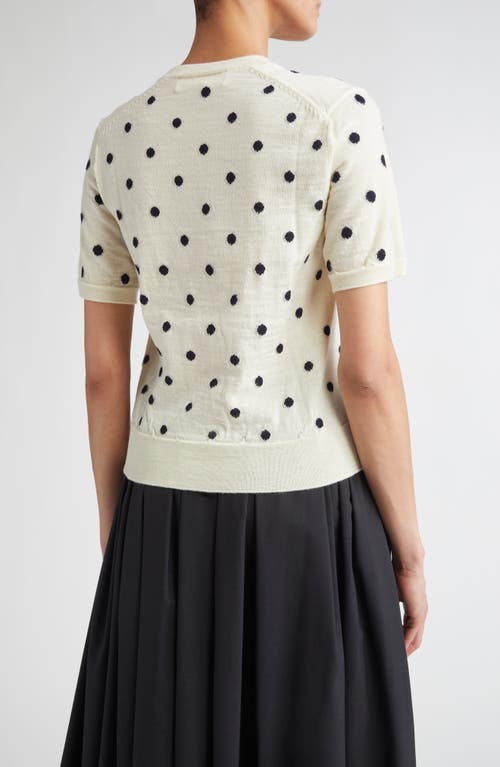Comme Des Garcons Girl Comme Des Garçons Girl Polka Dot Intarsia Wool Sweater In Black