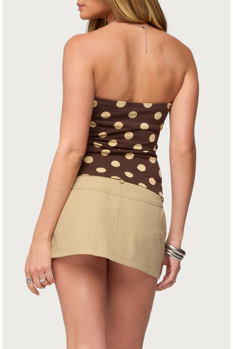Polka Dot Tube Top, Alternate, color, BROWN