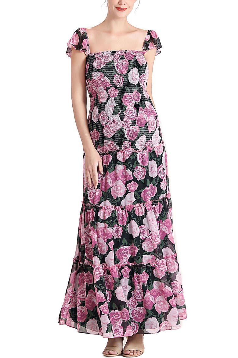 Acey Smocked Maternity Maxi Dress, Main, color, Multicolored