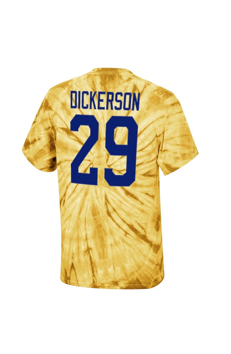 Mitchell & Ness Men's Mitchell & Ness Eric Dickerson Gold Los Angeles Rams Tie-Dye Retired Player Name & Number T-Shirt, Alternate, color, 