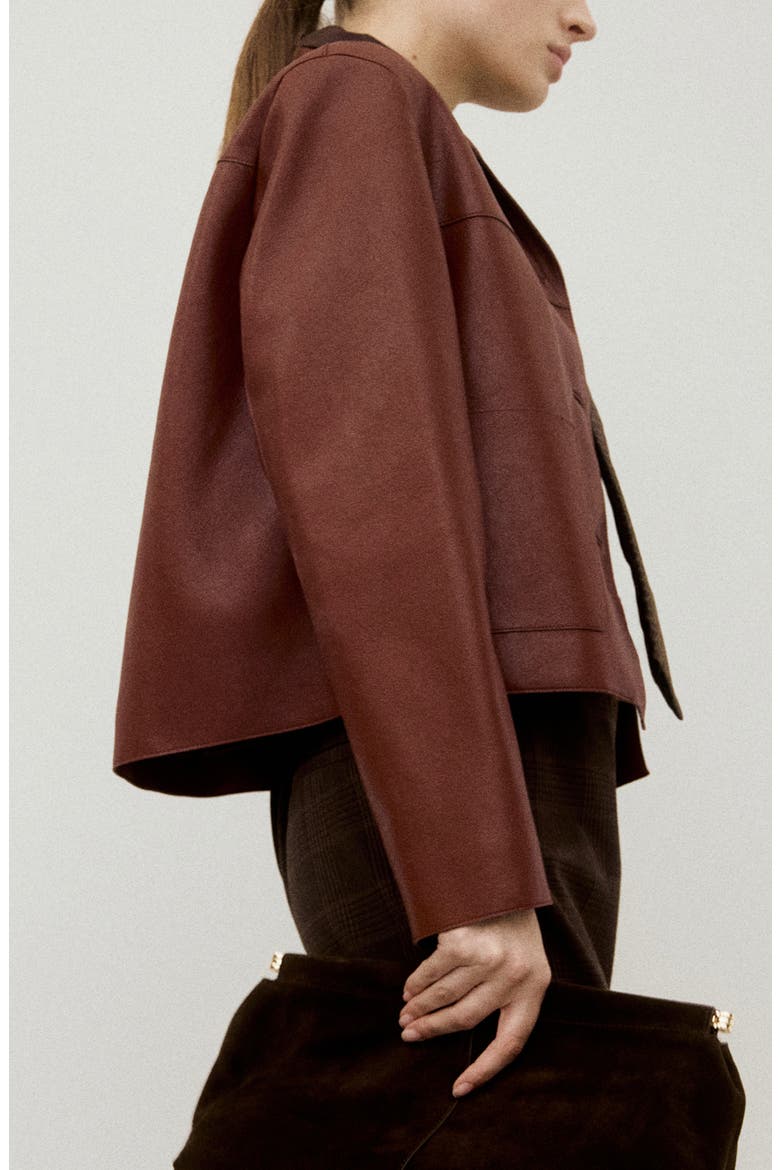 Faux Leather Jacket, Alternate, color, BURNT ORANGE