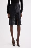 Saint Laurent Lace & Double Face Silk Satin Split Skirt