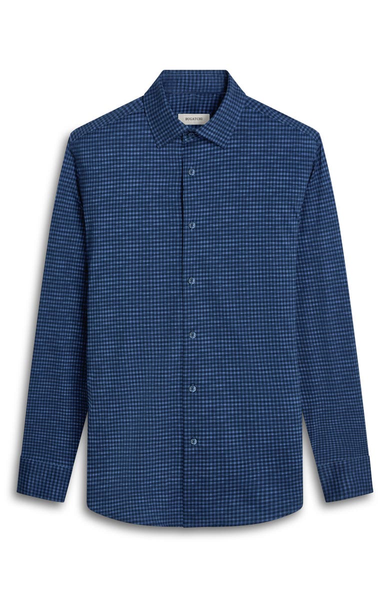 Bugatchi James OoohCotton<sup>®</sup> Microcheck Button-Up Shirt, Alternate, color, Navy