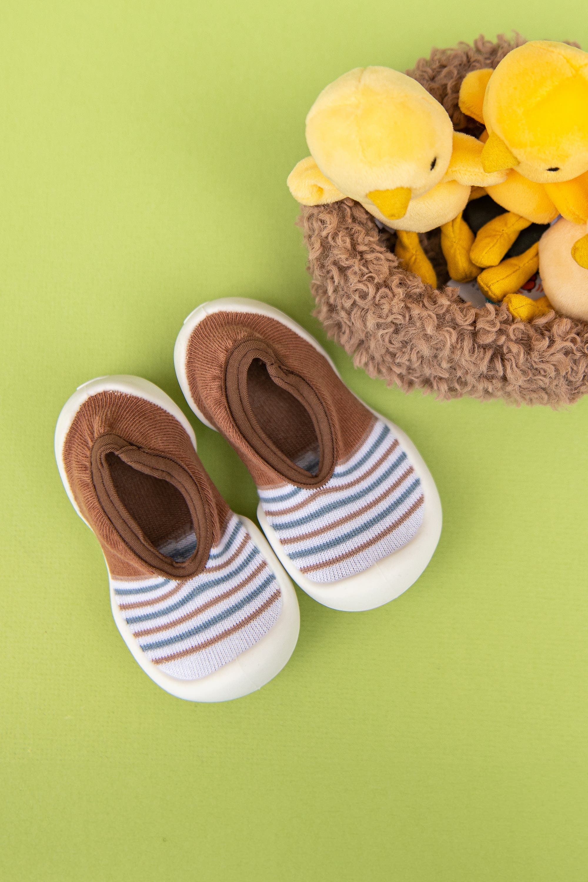 Komuello Toddler Sock Shoes Flat - Brown Stripe, Alternate, color, Brown Stripe