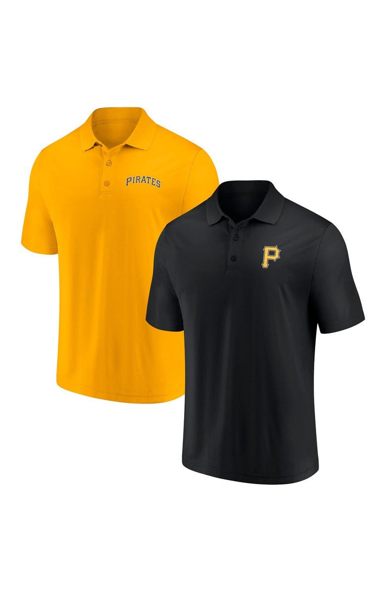 FANATICS Men's Fanatics Branded Black/Gold Pittsburgh Pirates Dueling Logos Polo Combo Set, Main, color, Black
