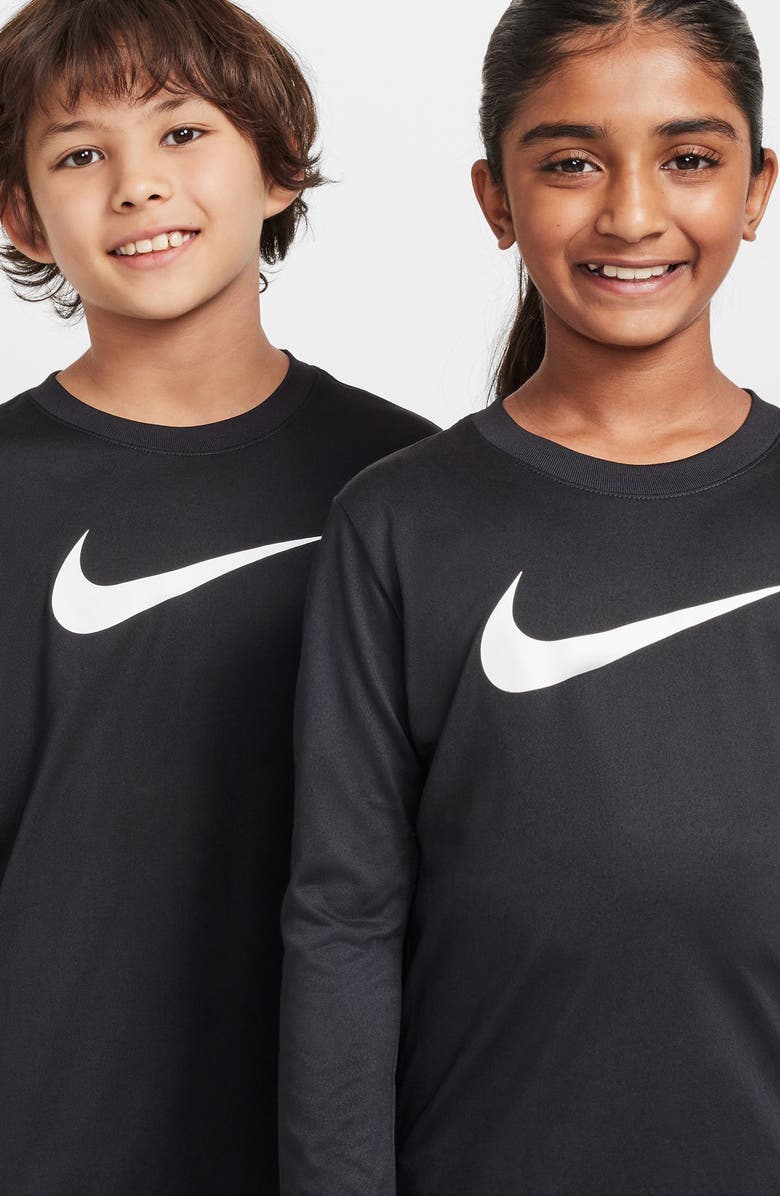 Nike Kids' Legend Dri-FIT Long Sleeve Graphic T-Shirt, Alternate, color, Black