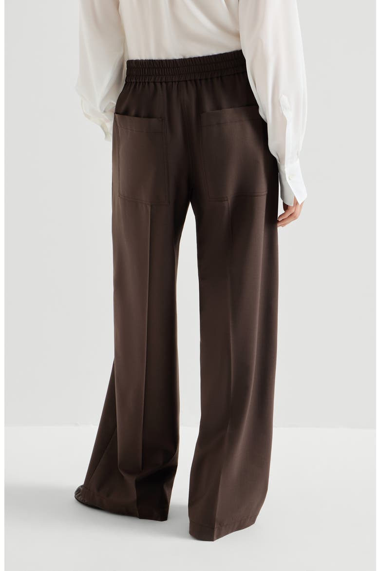Tropical luxury wool loose track trousers, Alternate, color, Coffee