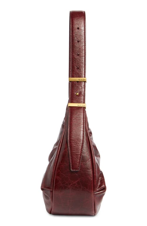Rag & Bone Hudson Leather Hobo Bag In Burgundy