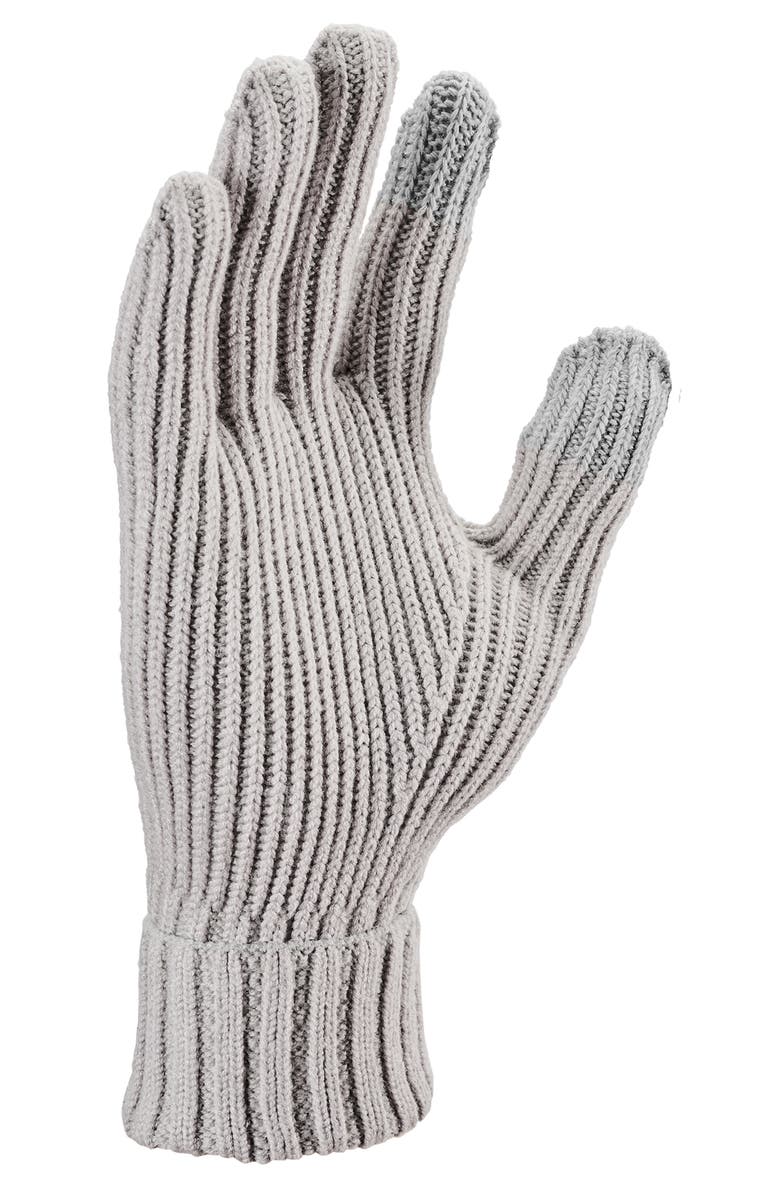 Nike City Rib Knit Gloves, Alternate, color, College Grey-Sail
