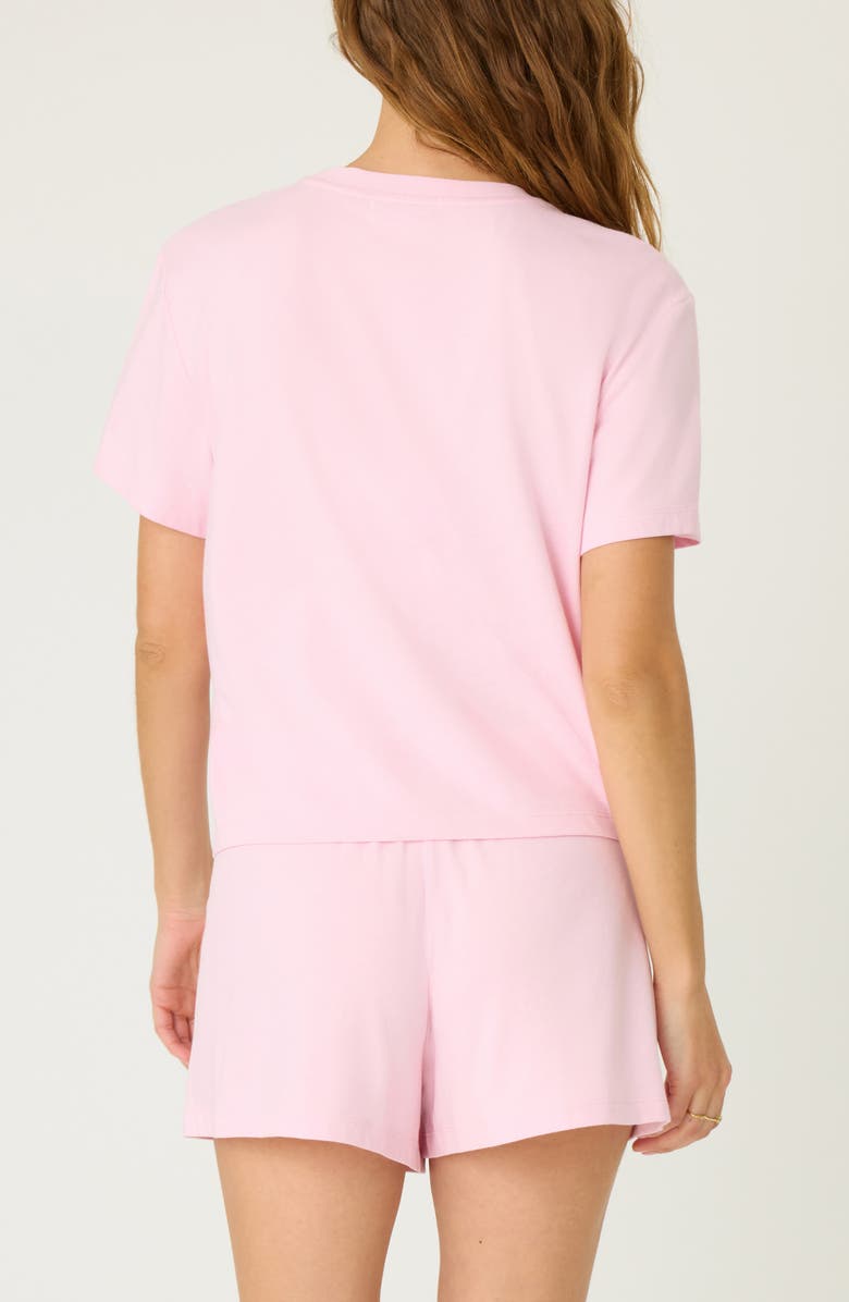 PJ Salvage Pretty Punch Double Brushed Pointelle Short Pajamas, Alternate, color, Baby Pink