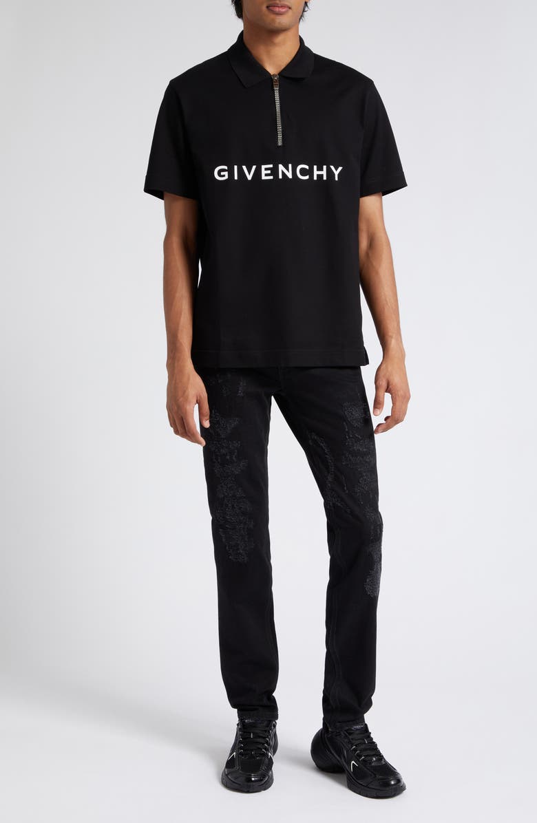 Givenchy Logo Half Zip Cotton Polo | Nordstrom