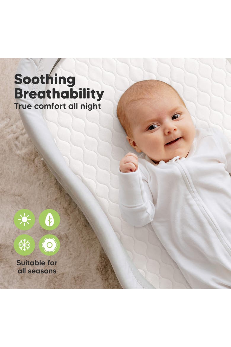 2-Pack Mavy Protect+ Waterproof Bassinet Mattress Protectors, Alternate, color, Soft White