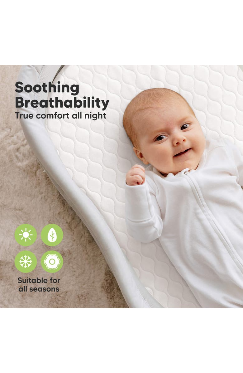 KeaBabies 2-Pack Mavy Protect+ Waterproof Bassinet Mattress Protectors, Alternate, color, Soft White