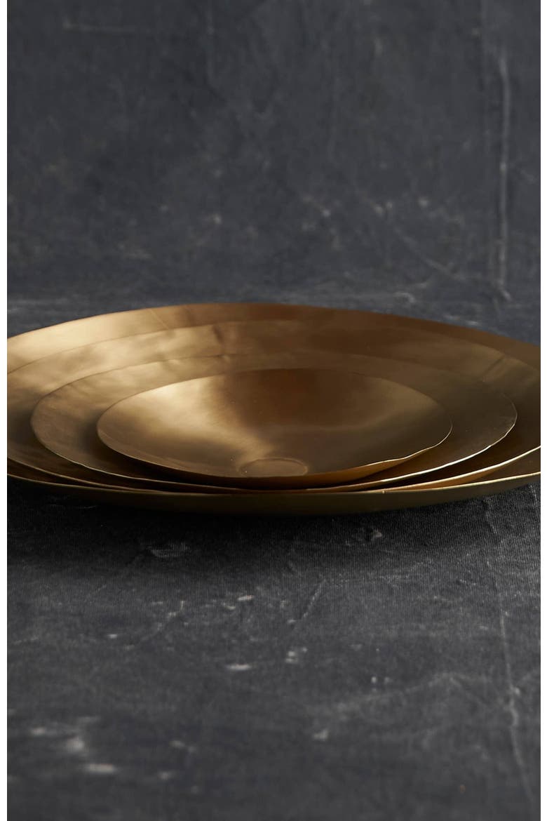 Plates Assorted Set of 4, Alternate, color, Brass