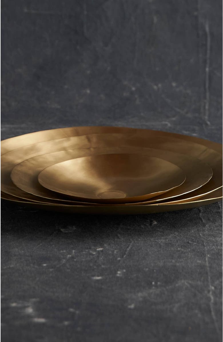 The Collective Plates Assorted Set of 4, Alternate, color, Brass