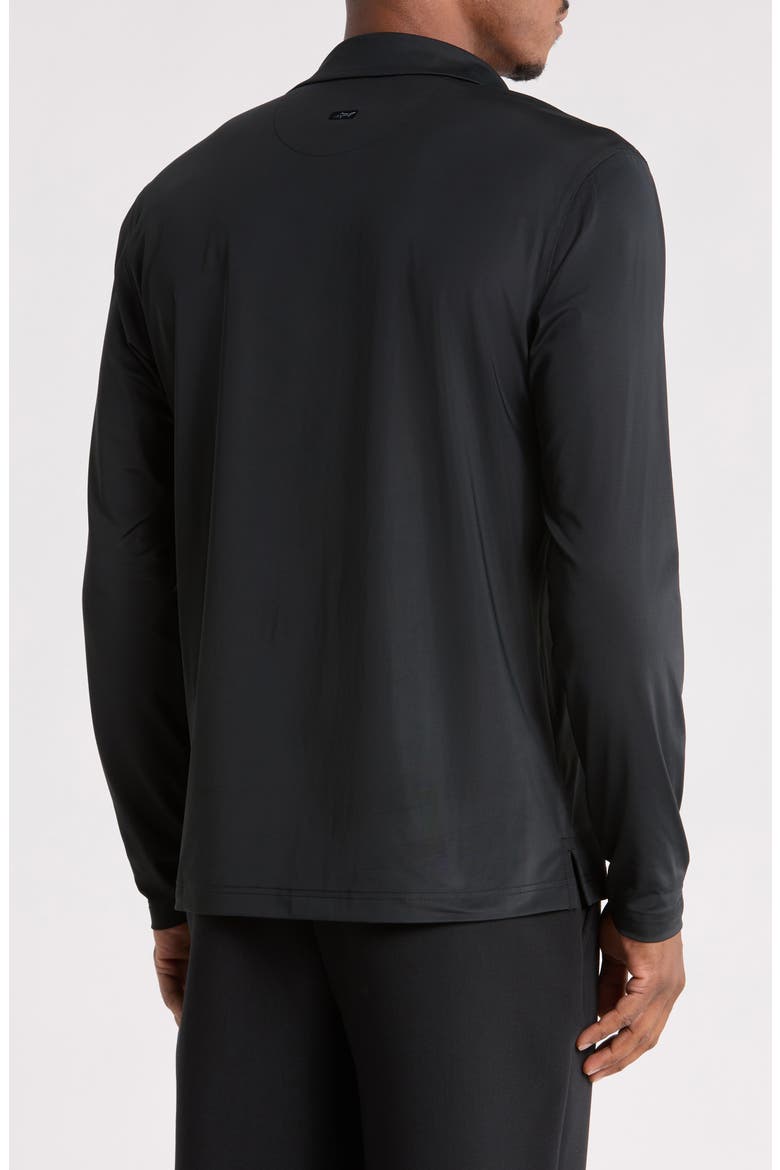 Tournament Stretch Performance Long Sleeve Polo, Alternate, color, BLACK