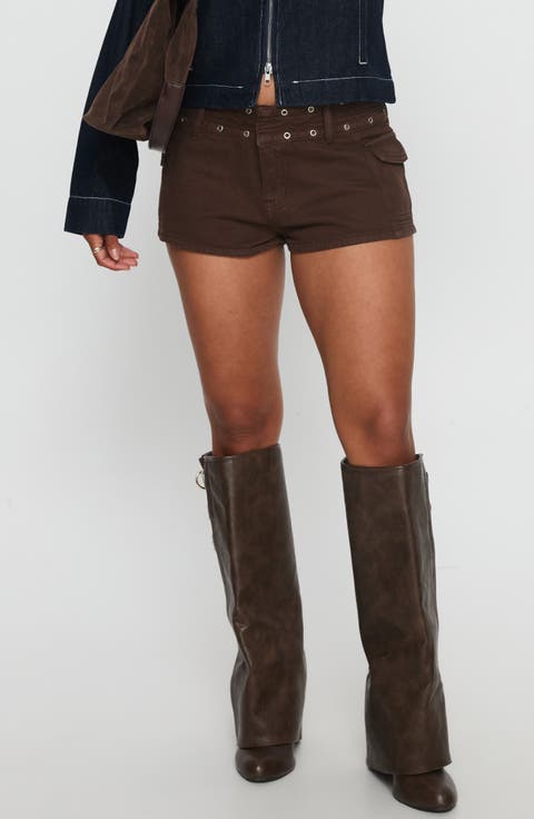 Reno Grommet Cotton Denim Shorts